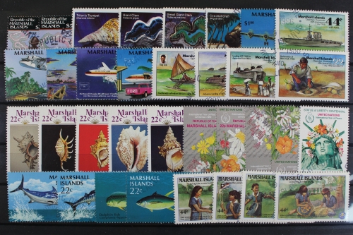 Marshall-Inseln, MiNr. 71-104, Jahrgang 1986, gestempelt