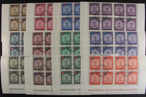 Liechtenstein, MiNr. 57-68 Dienst, 8er Bogenteile, ESST