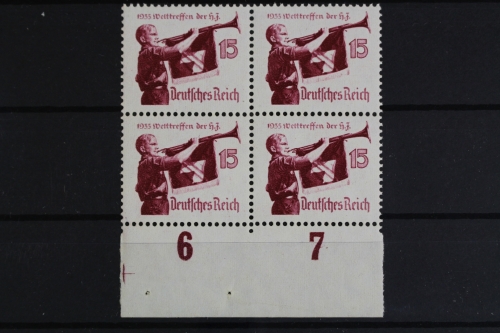 Deutsches Reich, MiNr. 585 x, 4er Block, Unterrand, postfrisch