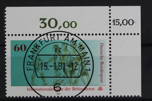 Deutschland (BRD), MiNr. 1083, Ecke re. oben mit KBWZ, EST