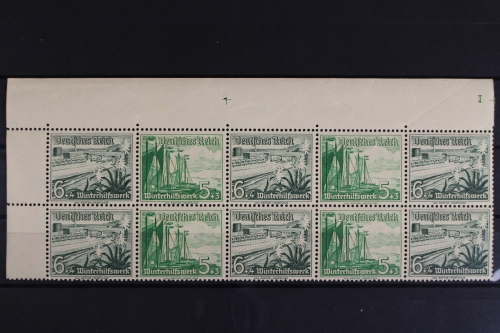 Deutsches Reich, MiNr. W 124, Ecke li. oben, Passerkreuz, FN, postfrisch