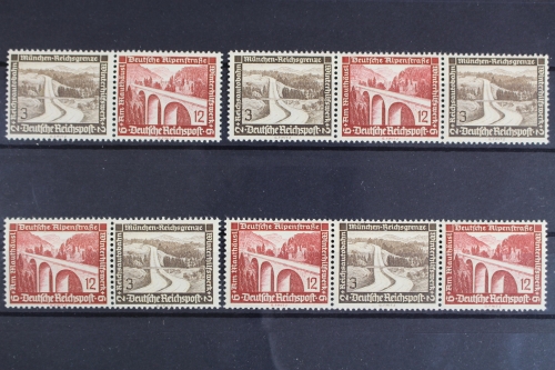 Deutsches Reich, MiNr. W 115 - W 118, 4 Zd's, postfrisch