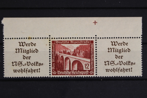 Deutsches Reich, MiNr. W 112, Oberrand m. Passerkreuz, postfrisch