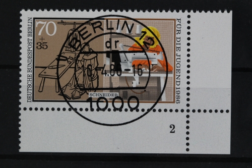 Berlin, MiNr. 756, Ecke re. unten, FN 2, gestempelt