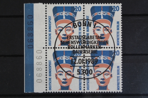 Deutschland (BRD), MiNr. 1398, 4er Block, li. Rand m. Bogennummer, ESST