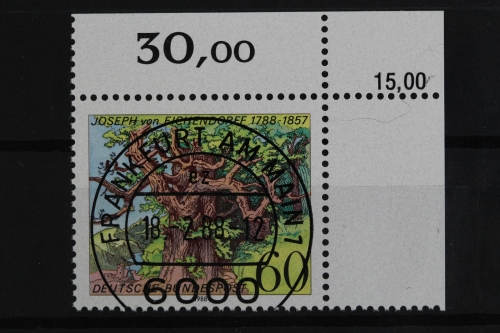 Deutschland (BRD), MiNr. 1356, Ecke re. oben mit KBWZ, gestempelt