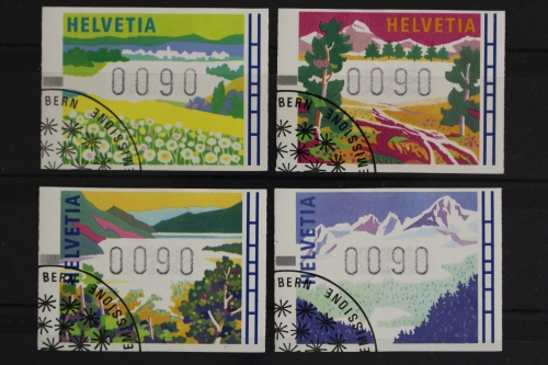 Schweiz Automatenmarken, MiNr. 7-10, gestempelt