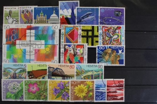 Schweiz, MiNr. 1436-1460, Jahrgang 1991, gestempelt