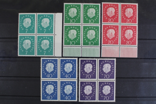 Deutschland (BRD), MiNr. 302-306, Viererblöcke, postfrisch