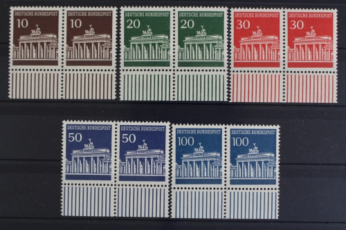 Deutschland, MiNr. 506-510 v, waag. Paare, Unterrand, postfrisch