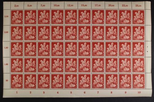 Deutsches Reich, MiNr. 859, 50er Bogen, unten ndgz, postfrisch
