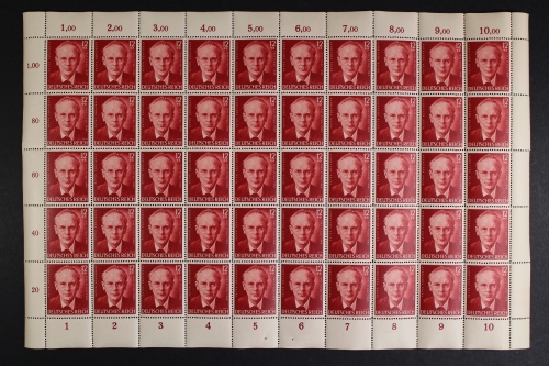 Deutsches Reich, MiNr. 856 PLF II, 50er Bogen, postfrisch