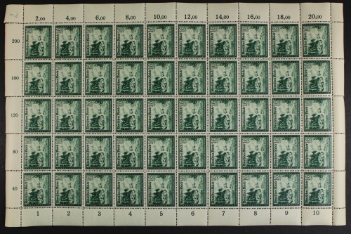 Deutsches Reich, MiNr. 891 PLF I, 50er Bogen, postfrisch