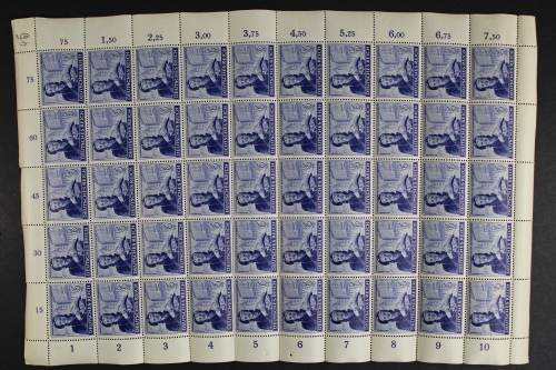 Deutsches Reich, MiNr. 888 PLF I + VI, Bogen, postfrisch