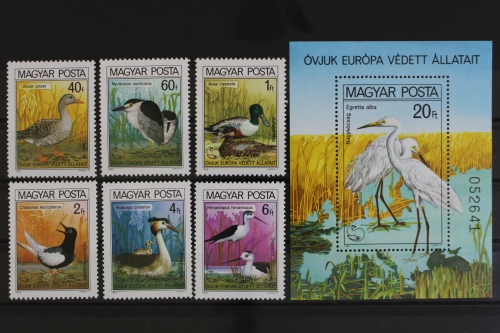 Ungarn, Tiere, MiNr. 3451-3456 A + Block 146 A, postfrisch