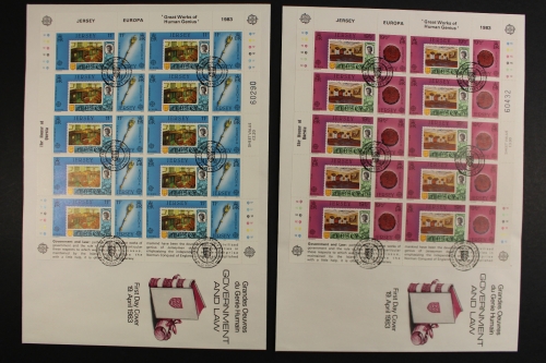 Jersey, MiNr. 299-302, Bogen, FDC