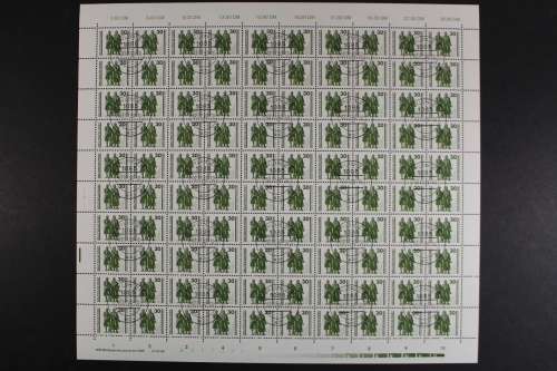 DDR, MiNr. 3345, 100er Bogen mit PLF I, gestempelt