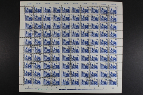DDR, MiNr. 3344, 100er Bogen mit PLF I, gestempelt