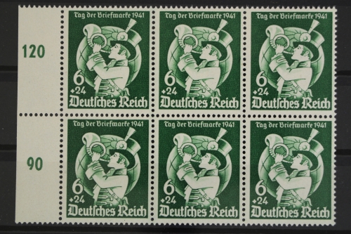 Deutsches Reich, MiNr. 762, 6er Block, li. Rand, postfrisch