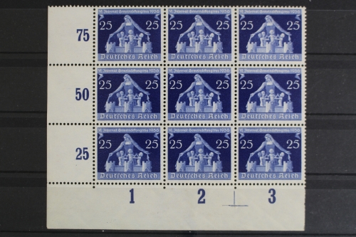 Deutsches Reich, MiNr. 620, 9er Block, Ecke li. unten, postfrisch