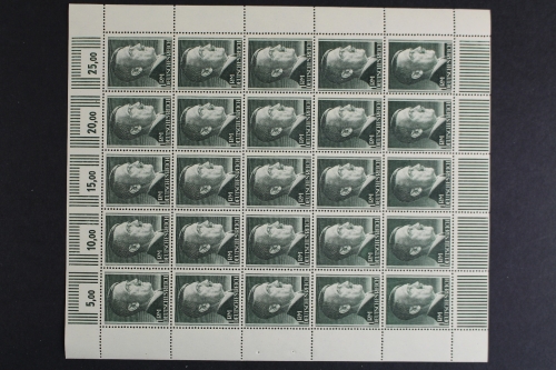 Deutsches Reich, MiNr. 799 B, 25er Bogen, oben ndgz, postfrisch