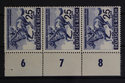 Deutsches Reich, MiNr. 814, senkr. 3er Streifen, li. Rand, postfrisch