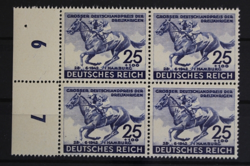 Deutsches Reich, MiNr. 814, 4er Block, li. Rand, postfrisch
