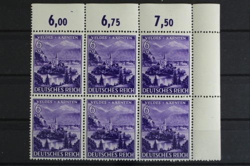 Deutsches Reich, MiNr. 807, 6er Block, Ecke re. oben, postfrisch