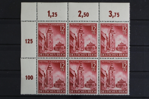 Deutsches Reich, MiNr. 808, 6er Block, Ecke li. oben, postfrisch