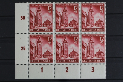 Deutsches Reich, MiNr. 808, 6er Block, Ecke li. unten, postfrisch