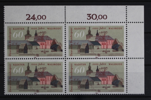 Deutschland (BRD), MiNr. 1280, 4er Block, Ecke re. oben, postfrisch