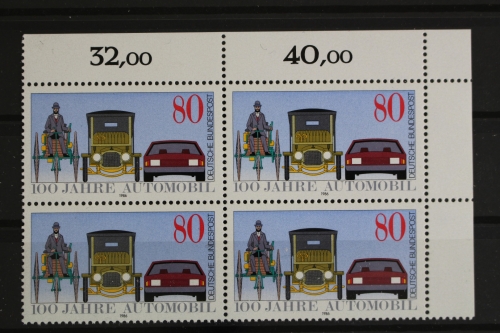 Deutschland (BRD), MiNr. 1268, 4er Block, Ecke re. oben, postfrisch