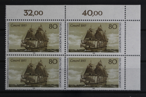 Deutschland (BRD), MiNr. 1163, 4er Block, Ecke re. oben, postfrisch