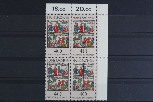 Deutschland (BRD), MiNr. 877, 4er Block, Ecke re. oben, postfrisch