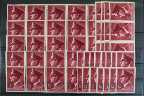 Deutsches Reich, MiNr. 813 y, 50 Marken, tls. Einheiten, postfrisch