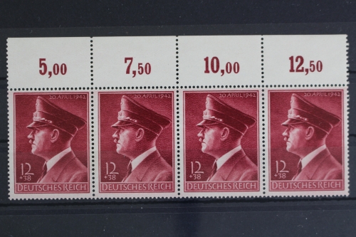 Deutsches Reich, MiNr. 813 y, 4er Streifen, Oberrand, postfrisch