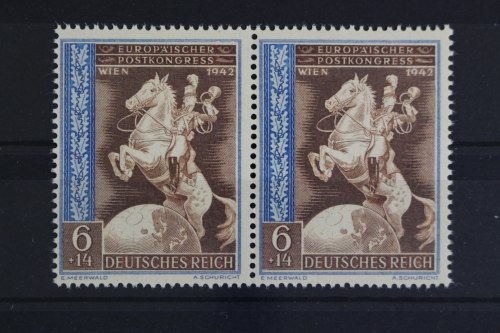 Deutsches Reich, MiNr. 821, waag. Paar, PLF f 44, postfrisch