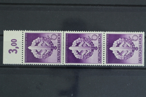 Deutsches Reich, MiNr. 818, PLF V, senk. 3er Streifen, postfrisch