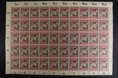 Deutsches Reich, MiNr. 822, 50er Bogen, PLF f 1, postfrisch