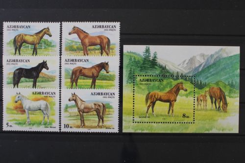 Aserbaidschan, MiNr. 79-85 + Block 1, postfrisch