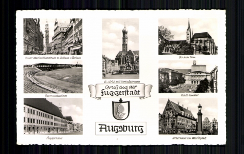 Augsburg, 7 Ansichten u.a. Fuggerhaus und Dom