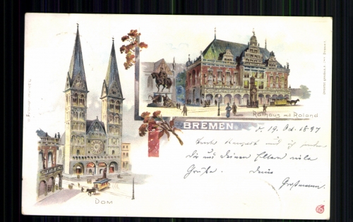 Bremen, Dom, Rathaus mit Roland