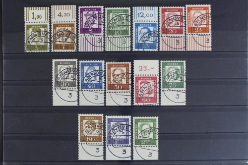 Berlin, MiNr. 199-213, Ober- bzw. Unterrand, gestempelt