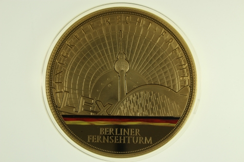 Berliner Fernsehturm / Bundeshauptstadt, Cu mit Farbdruck, polierte Platte