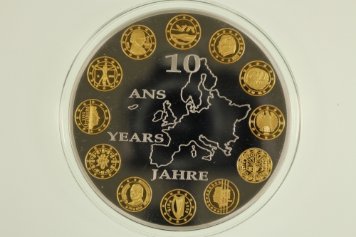 Giganten, Medaille "10 Jahre Euro", Cu/Kupfer, polierte Platte