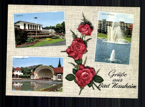 Bad Nauheim, Kurhaus, Kurviertel, Trinkkuranlage und Rosen