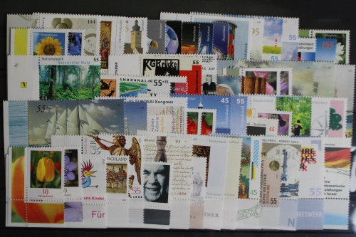 Deutschland, MiNr. 2434-2504, Jahrgang 2005, Ecke links unten, postfrisch