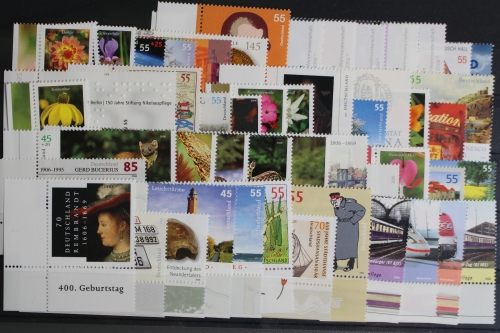 Deutschland, MiNr. 2505-2577, Jahrgang 2006, Ecke links unten, postfrisch