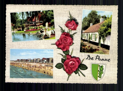 De Panne, 3 Ortsansichten, Rosen, Wappen