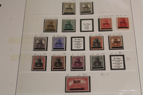 Saargebiet 1920-1934 incl. Dienstmarken, ungebrauchte / postfrische Sammlung